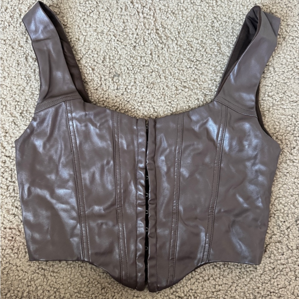 Princess Polly Brown Corset Clasp Top